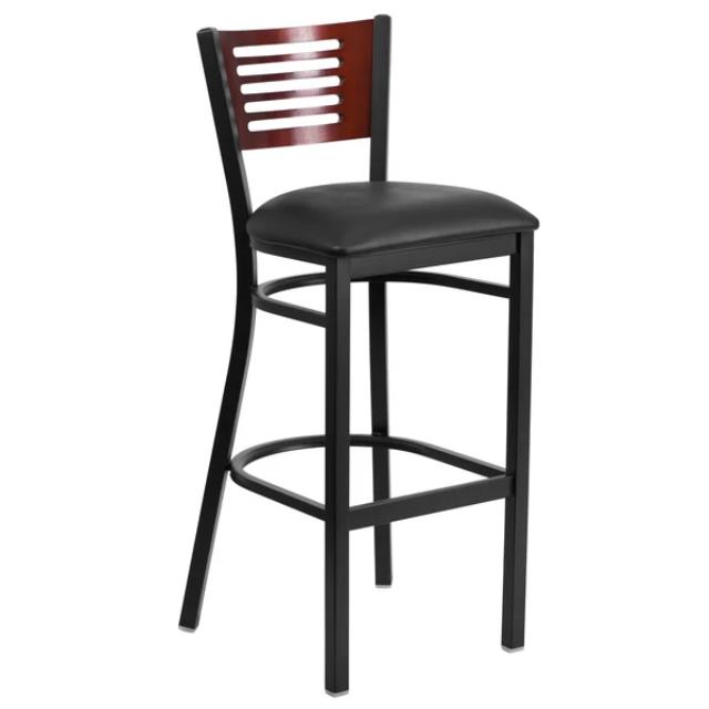 Rental store for BARSTOOL, BLACK PAD W  WOOD BACK in Cary NC