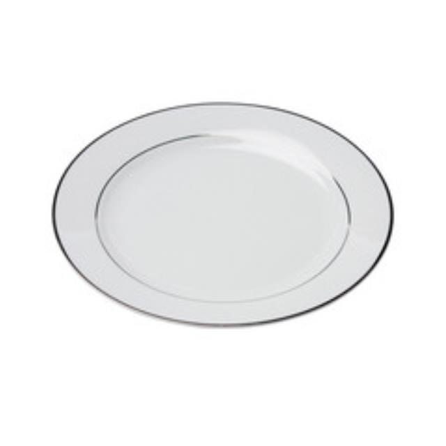Rental store for WHITE W SILVER 10.75  DINNER PLATE  24 in Cary NC